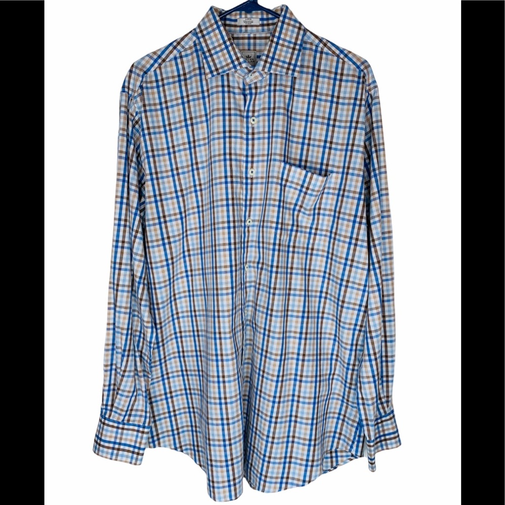 PETER MILLAR Men’s Large Long Sleeve Shirt Plaid